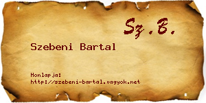 Szebeni Bartal névjegykártya